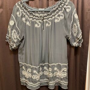 Sundance Silk Embroidered Blouse
